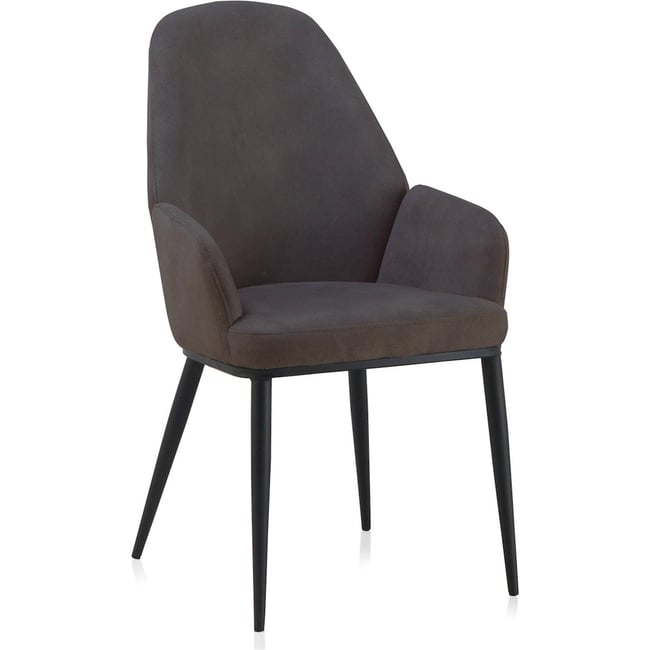 Fauteuil avec pieds en métal style moderne Couleur gris foncé pieds noirs <span itemprop=