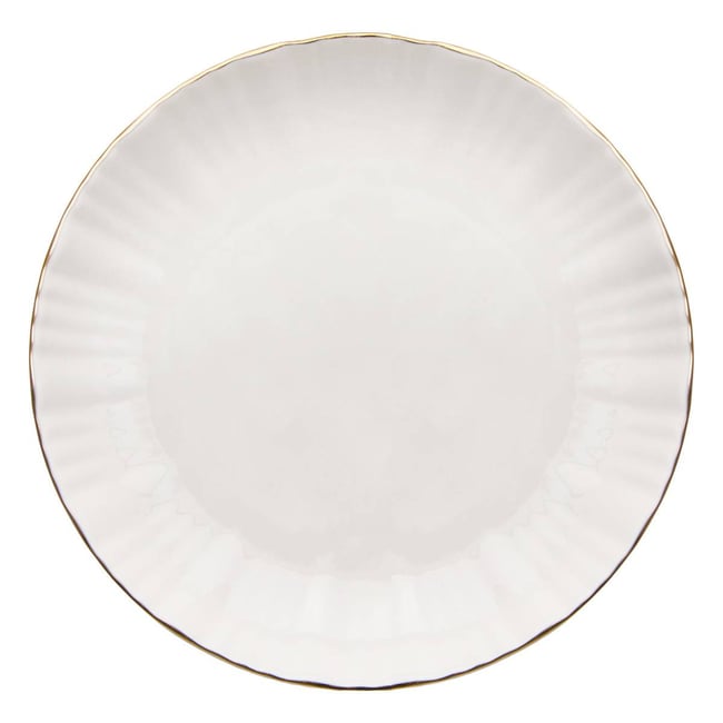Assiette à pain ronde en porcelaine DAPHNE Couleur blanc <span itemprop=