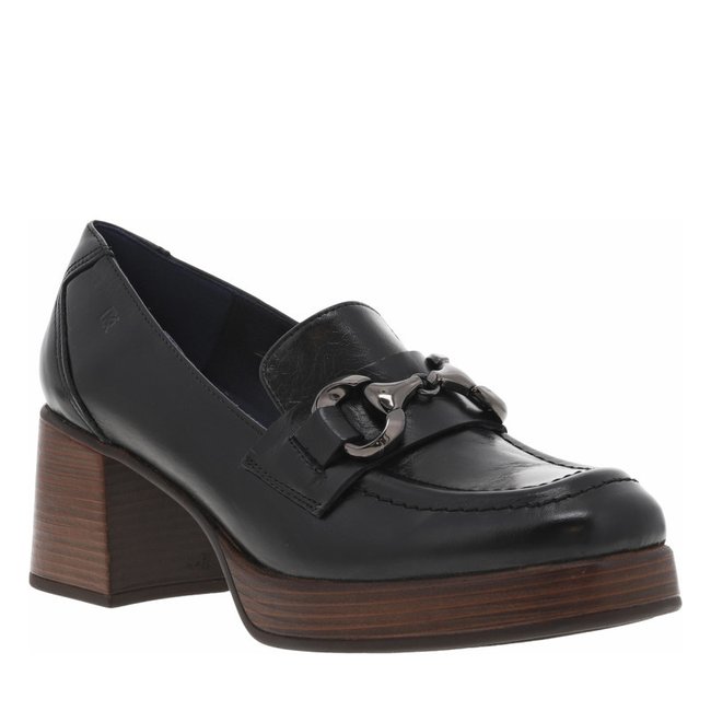 Escarpins FEMME DORKING en cuir noir et à soufflets élastiqués - Taille 36 noir <span itemprop=