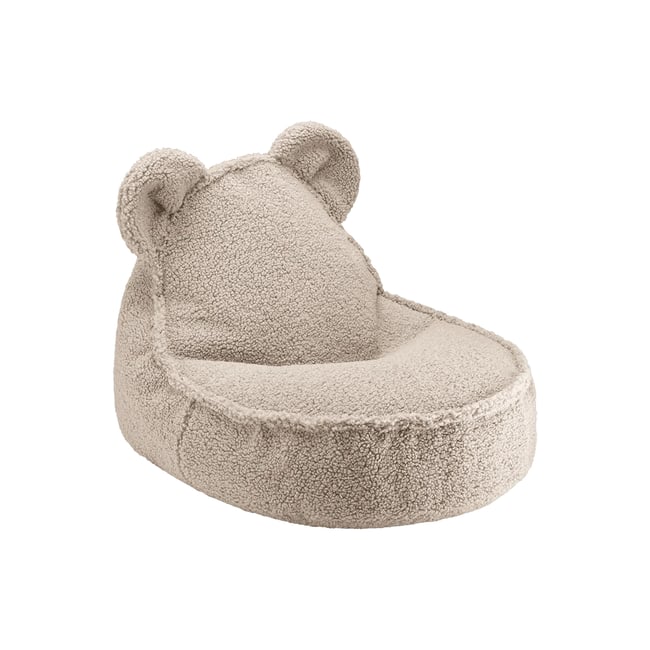 Pouf Poire Ours Chambre Enfant - Fauteuil Comfortable en Teddy - WIGIWAMA