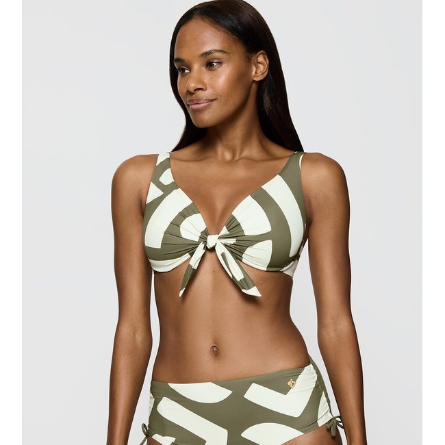 Sujetador de bikini Summer Allure caqui/blanco <span itemprop=