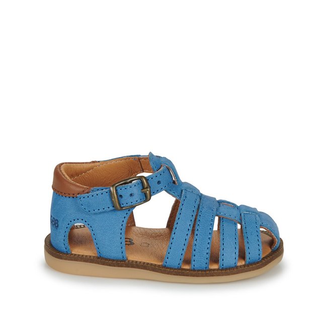 Sandales Corentin en cuir bleu <span itemprop=