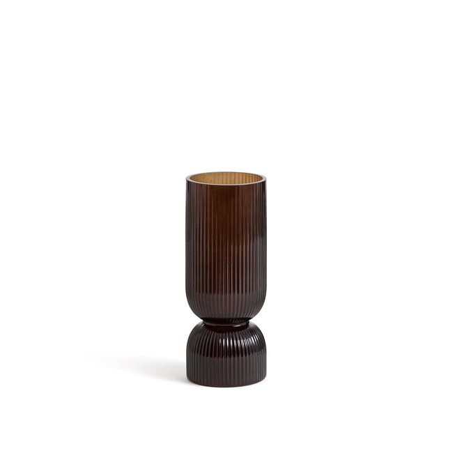 Vase Valira, Rillenglas, H. 26 cm bernstein <span itemprop=