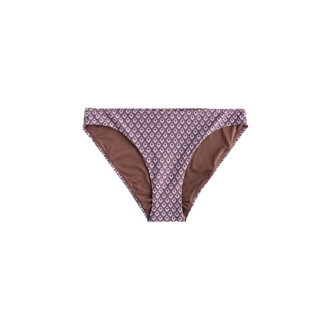 Bas de bikini géométrique marron chocolat <span itemprop=