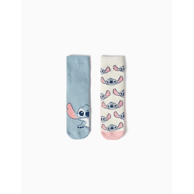 Lot de 2 chaussettes antidérapantes en éponge avec Stitch multicolore <span itemprop=
