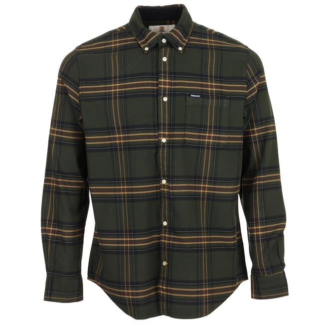 Chemise BARBOUR PORTDOWN TAILORED CHECKED SHIRT olive <span itemprop=