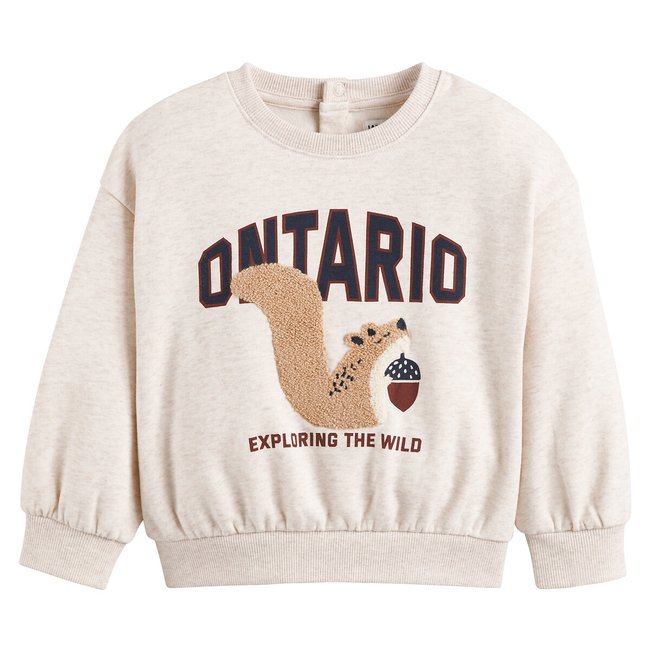 Sweater met ronde hals, eekhoorn motief, in molton <span itemprop=
