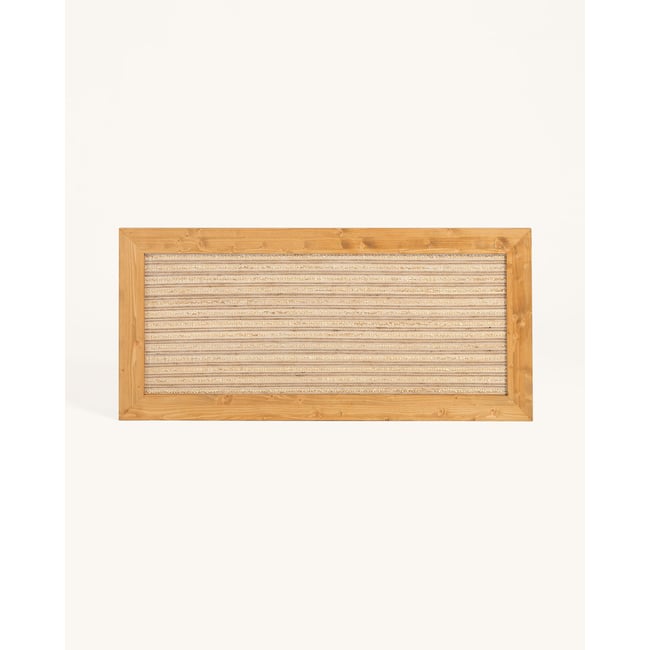 Tête de lit en bois et fibres naturelles 160 cm marron clair - KERLIN Couleur désert <span itemprop=