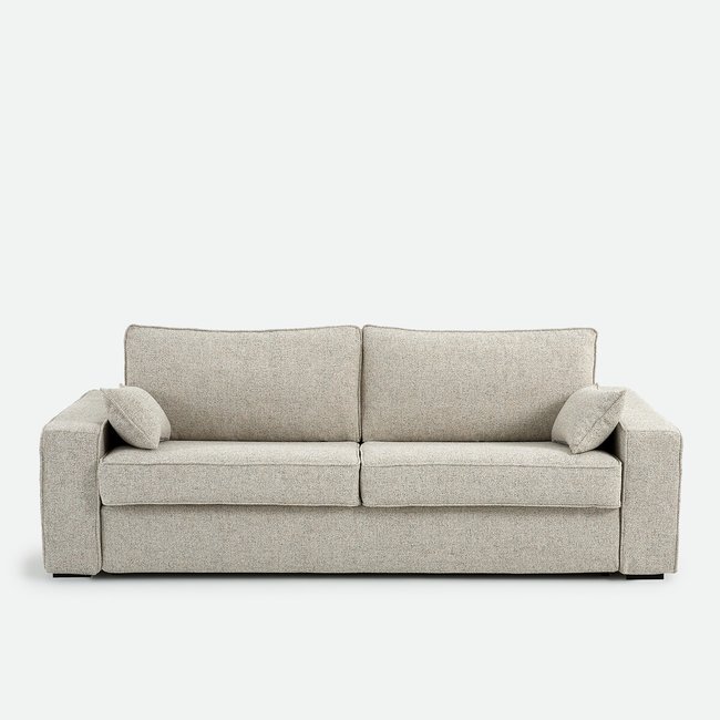 Canapé convertible 2, 3 ou 4 places, Premium HR, tissu texturé moucheté, CECILIA Couleur ecru/bleu <span itemprop=