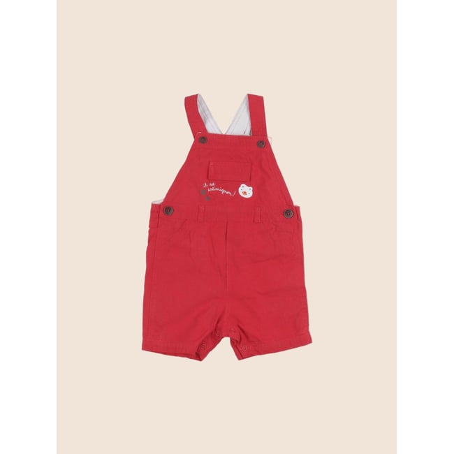 Salopette - Bon état rouge <span itemprop=