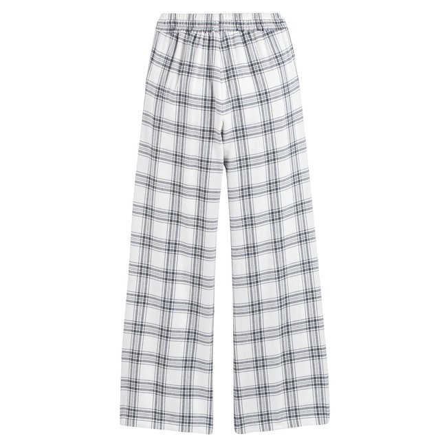 Pigiama con messaggio, pantaloni stampa a quadri ecru / grigio antracite LA REDOUTE COLLECTIONS