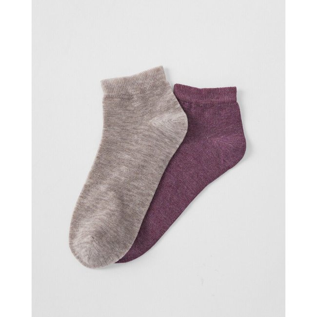 Lote de 2 pares de calcetines Climatyl beige/rosa <span itemprop=