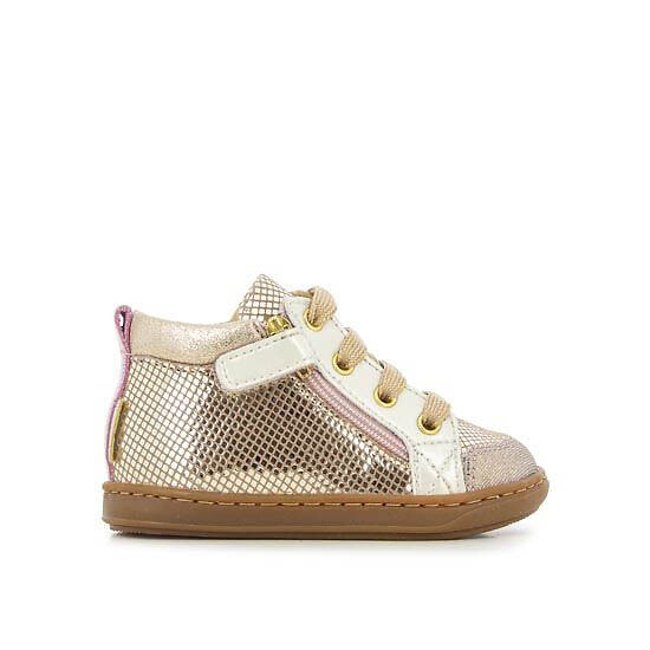 Sneakers Bouba Bi ZIp oro bianco SHOO POM