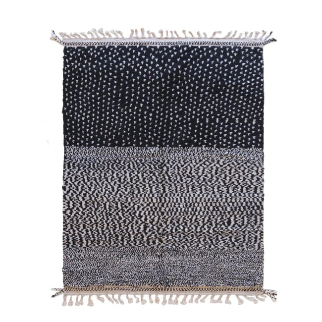 Tapis berbère élégant pour intérieur moderne en laine Couleur noir intense <span itemprop=