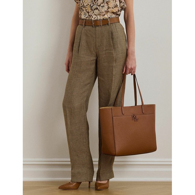 Cameryn Large Leather Tote Bag, camel, LAUREN RALPH LAUREN