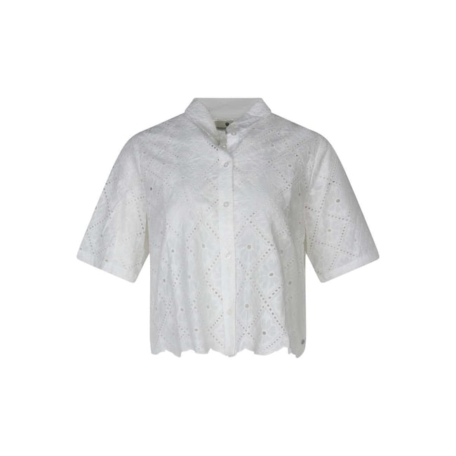 Chemisier coton ample blanc <span itemprop=