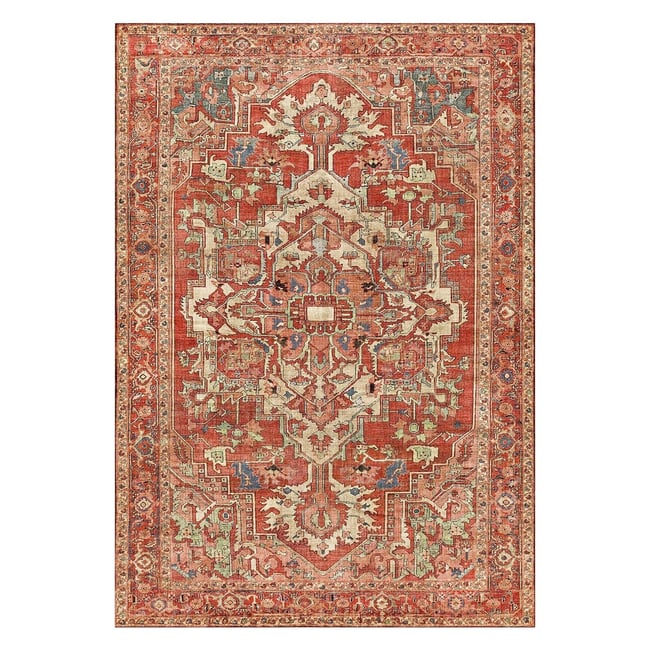 Tapis design impression haute définition HENRI Couleur rouge naturel <span itemprop=