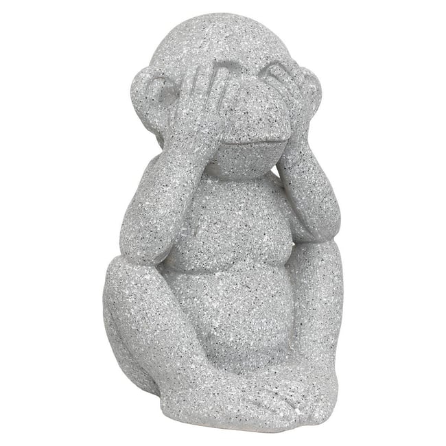 Singe déco extérieur Sohel H42 cm résine gris - ATMOSPHERA