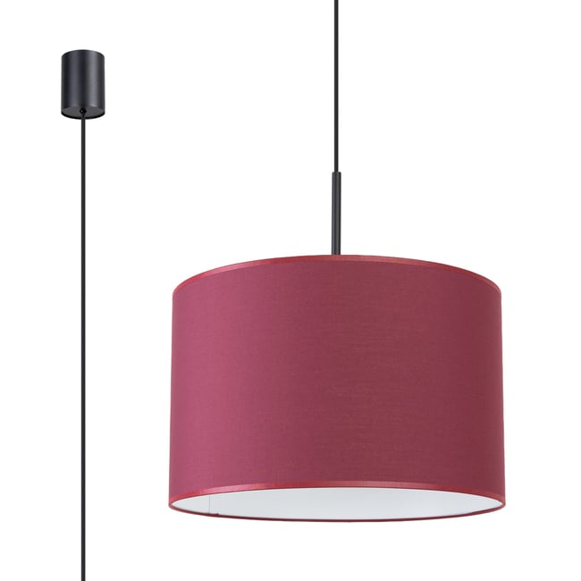 Suspension Tissu Bordeaux E27 1 Nevia Couleur bordeaux <span itemprop=