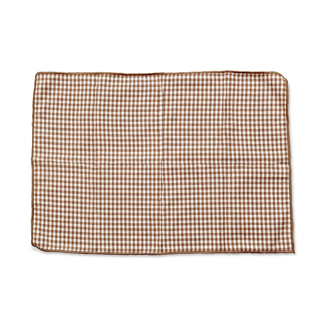 Set de table vichy 100% coton sable <span itemprop=
