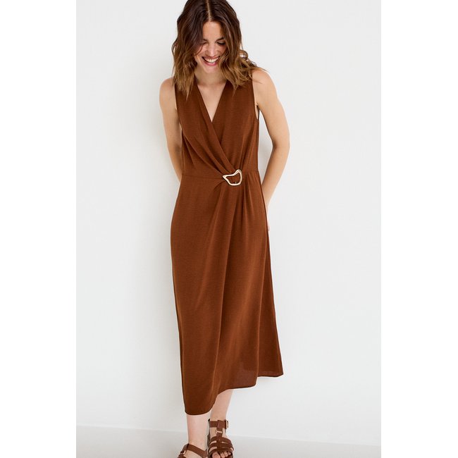 Robe droite 3/4 sans manches col v - CACHE CACHE
