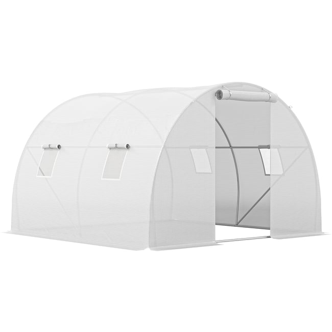 Serre en tunnel PE Blanc - OUTSUNNY