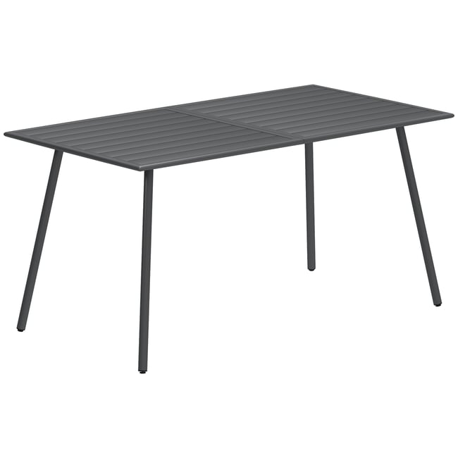 Table de jardin Acier Gris gris <span itemprop=