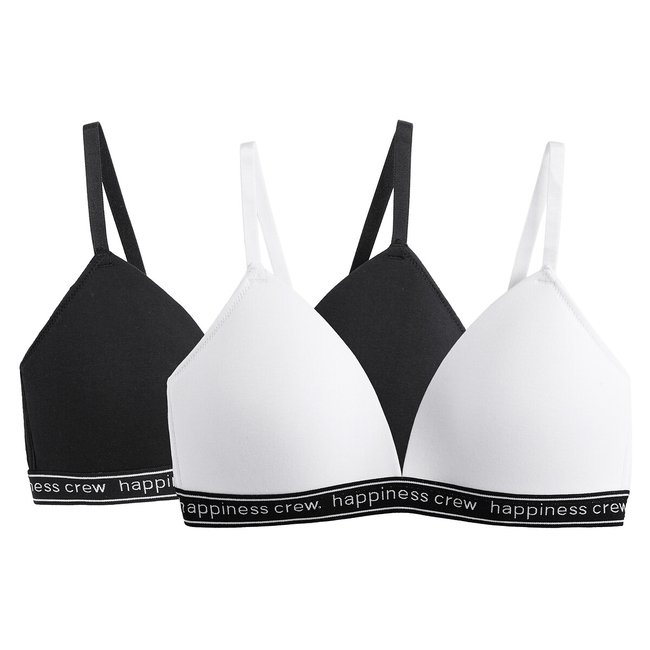 Lot de 2 soutiens-gorge push up noir + blanc <span itemprop=