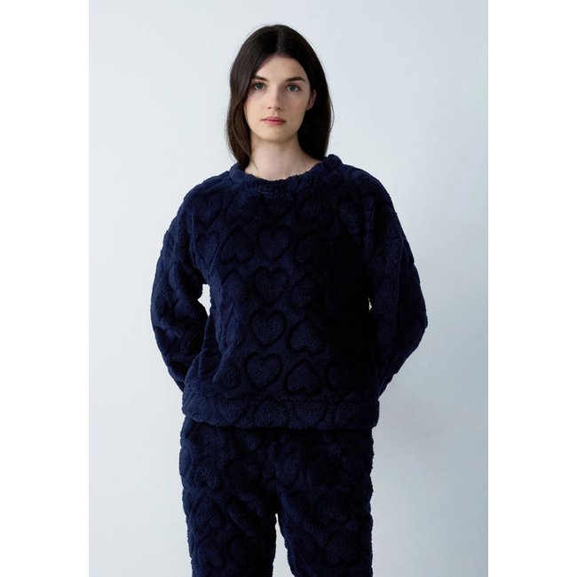 Sweat de pyjama polaire FILBERT bleu nuit <span itemprop=