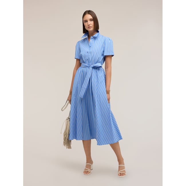 Robe chemisier à rayures light - blue <span itemprop=