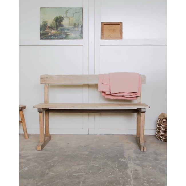 Banc d'école Antoine N°440 - Bon état Couleur beige <span itemprop=