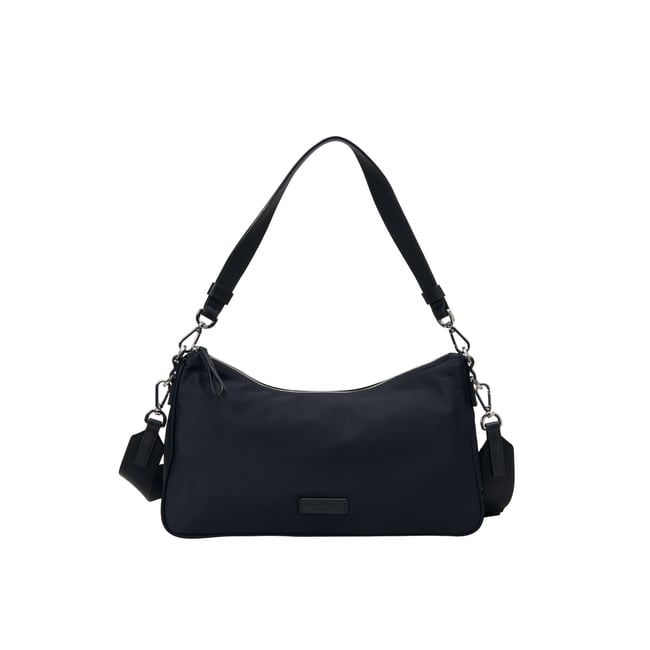 Sac à bandoulière medium en matériau recyclé bleu foncé <span itemprop=