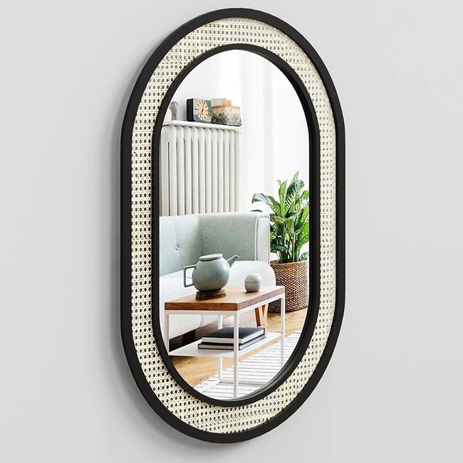 Зеркало настенное в раме 114 см каштан + черный SO'HOME