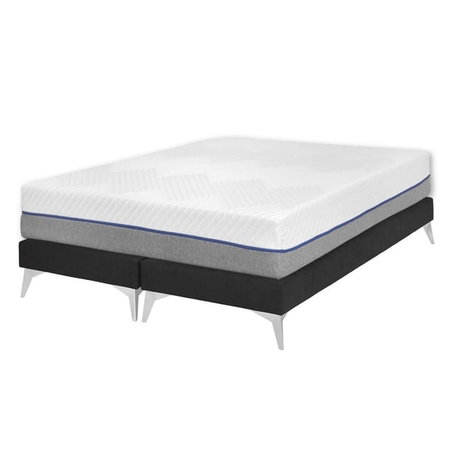 Pack 2 sommiers tapissiers avec matelas Bois massif  HOCEA Couleur noir <span itemprop=