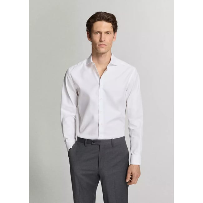 Chemise de costume regular-fit 100 % coton blanc <span itemprop=