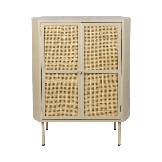 Buffet haut 2 portes en bois et métal - AMAYA Couleur beige <span itemprop=