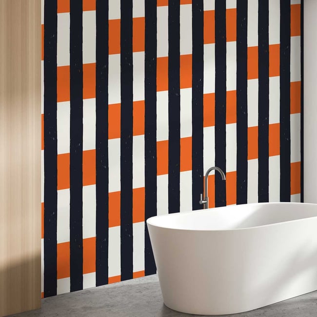 Papier peint papier perspective orange Couleur intissé <span itemprop=