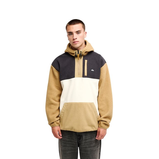 Polaire demi-zip à capuche Marron OCEAN VIEW MIX UP beige kelp <span itemprop=