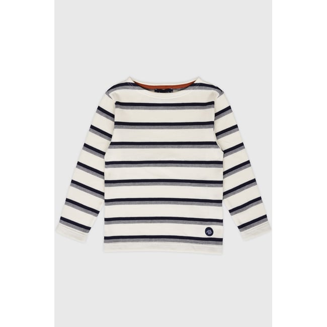 Marinière jacquard en coton KIDS nature/marine deep <span itemprop=