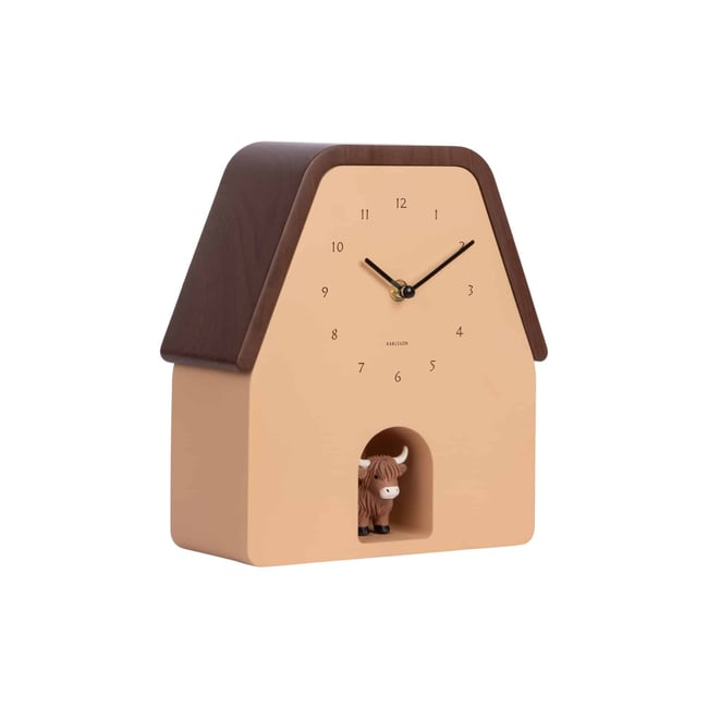 Horloge Murale Polystyrène HIGHLAND COW CUCKOO Couleur brun clair <span itemprop=