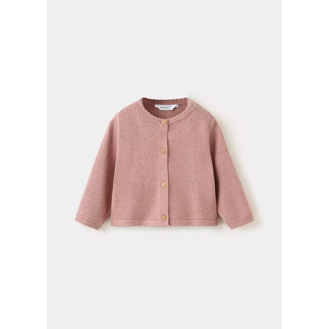 Cardigan maille manches longues rose <span itemprop=