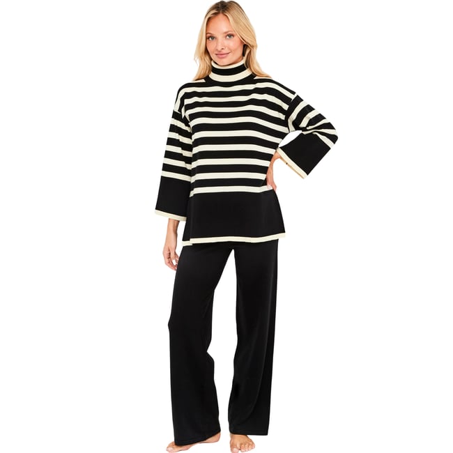 Pyjama pantalon évasé top manches longues Graphic City - SELMARK