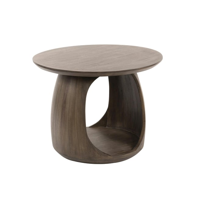 Table d’appoint bois brun – rangement intégré, 46 cm MYSORE Couleur marron <span itemprop=