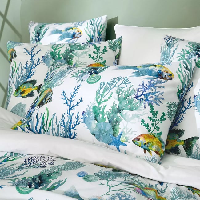 Lot de 2 taies percale de coton NAIA blanc <span itemprop=