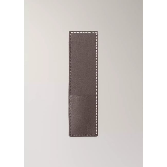 Serviette de table poche 100 % cuir marron <span itemprop=