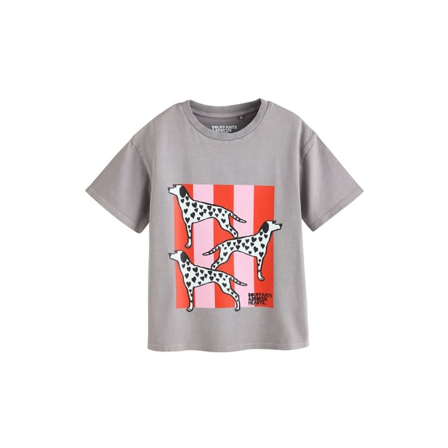 T-shirt oversize à motif kendra dandy dalmatien gris <span itemprop=