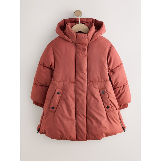 Doudoune imperméable cintrée marron rouille <span itemprop=
