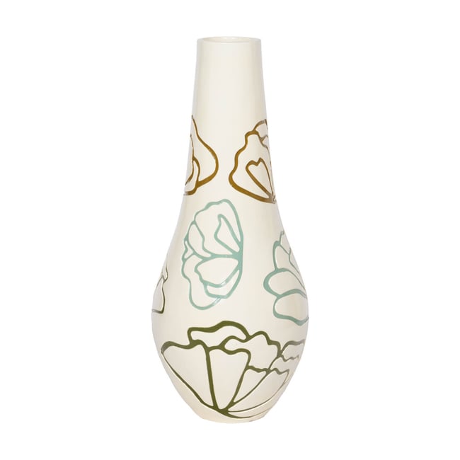 Grand vase Zen H100   en résine Couleur crème / ivoire <span itemprop=