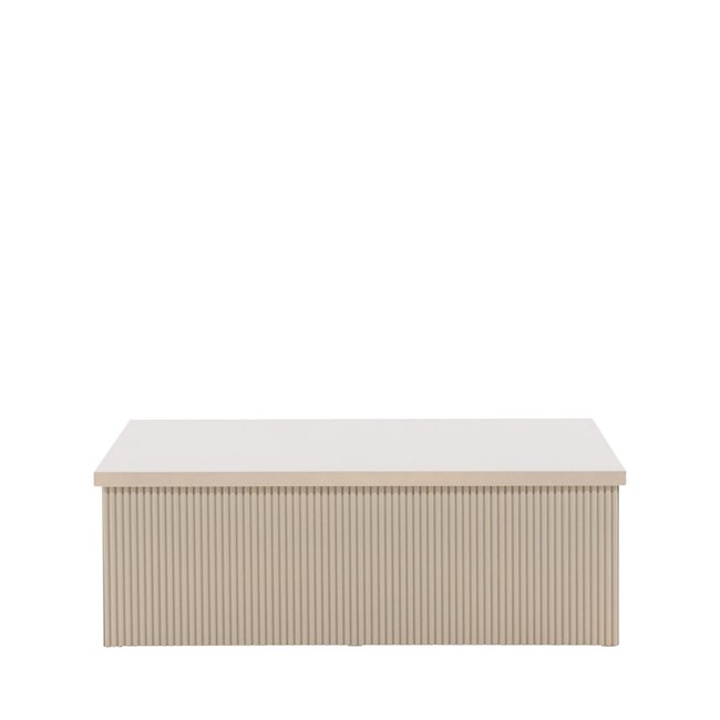 Table basse carrée en bois 90x90cm- LENOX Couleur beige <span itemprop=