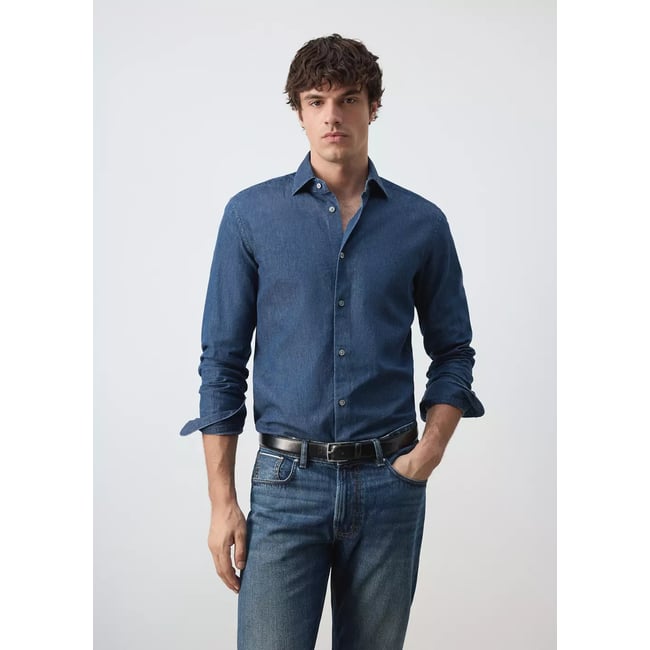 Chemise chambray 100 % coton - MANGO MAN